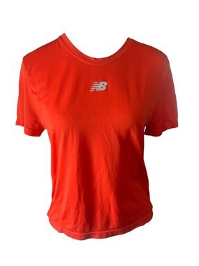 New Balance Women's Orange Logo Tee crop top